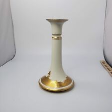 Fraunfelter China Ohio Ivory Porcelain and Gold Large Centerpiece Candlestick picture