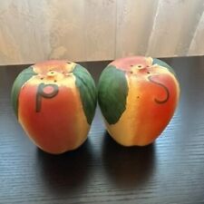 Vintage Apple-Shaped Salt and Pepper Shakers - A Charming Kitchen Duo picture