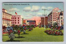 Pensacola FL-Florida, Palafox Street Looking South, Antique Vintage Postcard picture