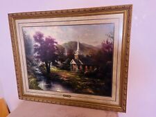 🧩Thomas Kinkade Streams Of Living Water Canvas GP Gold Frame picture