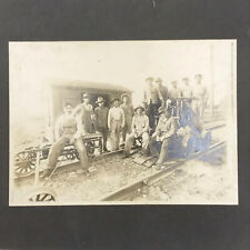 Americana Original Photograph Antique Photo Historic Railroad Crew 1800's USA picture