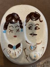 Herman’s Ceramic Double Spoon Rest Old Fashioned Lady Man Couple Vintage 1951 picture