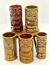 Lot Of 5 Tiki Mugs/(4) From KC Co Hawaii/(1 )Unmarked /2000’s-2010/Brown Tones picture