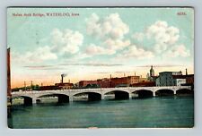 Waterloo IA-Iowa, Melan Arch Bridge, Aerial View, c1908 Vintage Postcard picture