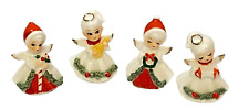 Vtg Napcoware Mini Bone China Musical Angels Spaghetti Trim Figurine Set of 4 picture