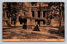 Postcard American Civil War Cannon Northwestern University Evanston IL picture