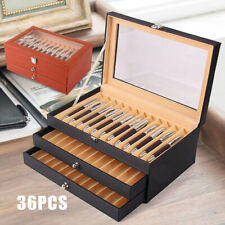 24/36 Slot Fountain Pen Holder Leather Display Case Organizer Collector Storage  picture