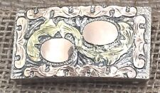 Old Mexico Sterling Silver 18K Gold Belt Buckle 22.3 Grams picture