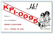 c1960's Ham Radio Boy Girl Child in Diapers QSL Revere Missouri MO Postcard picture
