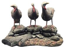 Danbury Mint Turkey Sculpture Watchful Trio By Nick Bibby 7”h X 8.5” L Rare READ picture