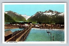 Valdez AK-Alaska, Scenic View, Mountains, Harbor, Antique, Vintage Postcard picture