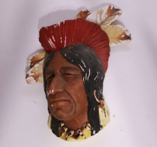 Bossons Chalkware Vintage Wall Decor Head Native American Tecumseh Indian Chief picture