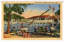 1947 - KIDD SPRINGS Swimming Pool, North Oak Cliff, Dallas area, Texas Postcard picture