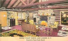 Postcard 1957 New York Luzerne Hidden Valley Ranch occupation linen 23--11196 picture