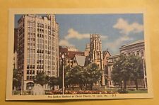Vintage Linen Christ Church~Sunken Gardens~St. Louis Missouri Postcard J28 picture