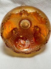 Fenton Carnival Glass Rose Bowl Marigold Horse Medallion Dish picture