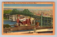 Chelsea MA-Massachusetts, Mystic River Bridge, Vintage Postcard picture