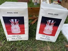 Vintage Crystal Angel Vases Set Of 2 picture