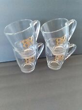 Set of 4 BAILEYS Irish Cream Liqueur Glass Coffee Cup/Mug Gold Logo ~ Great set picture