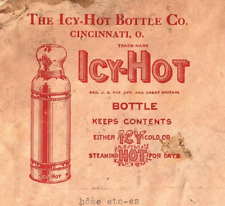 c1910 THE ICY-HOT BOTTLE CO CINCINNATI OHIO ADVERTISING AD  LARGE ENVELOPE Z1386 picture