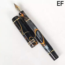 New Kaigelu 316 Resin Celluloid Black Fountain Pen EF/F Nib Writting Ink Pen picture