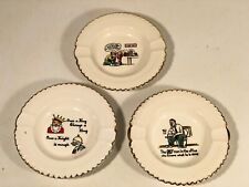 Vintage 50s Mid Century ADULT HUMOR Naughty Novelty AshTray Gag Set Of 3 USA picture