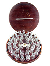Antique RARE 1895 LePage Catholic Church Communion Cup Glass Set OAK box  picture