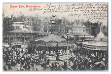 Vintage Postcard c1905 Goose Fair, Nottingham Carousel Amusement Park Undivided picture