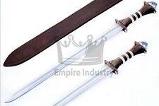 35 Inch Long Double Edge Sword, High Carbon Steel Blade, Blood Groove On Blade picture