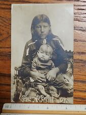 RPPC 1912 Oklahoma Osage Indians Squaw & Papoose Bartlesville OK Photo Postcard picture