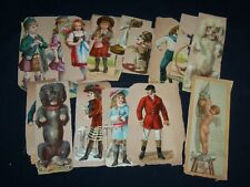 1800'S VICTORIAN CUT-OUTS LOT OF 17 - COLOR - DOGS - J 6853 picture