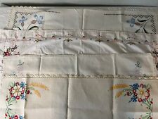 Mixed Lot of 4 Vintage Table Runners Dresser Scarves Embroidery, Crochet picture