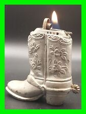 Unique Vintage Cowboy Boot Petrol Table Lighter - In Working Condition picture