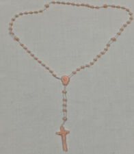 Very Delicate Pink Plastic Beads Our Sacred Heart  Pure Lady Rosary ITALY picture