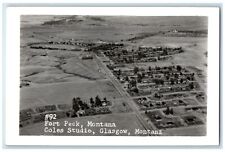 c1940s Birds Eye View Of Fort Peck Glasglow Montana MT Coles RPPC Photo Postcard picture