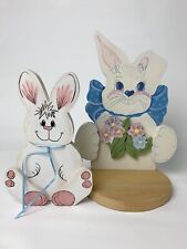 Vintage Chunky Wood Easter Bunnies 80’s 90’s picture