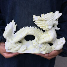 Natural green jade dragon hand carved crystal healing care 1PC picture