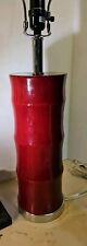 Vietnam Red Laquer Faux Bamboo Table Lamp 70s Vintage Rewired 30