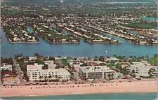 MR ALE ~ Aerial Beach and Hotels Ft. Lauderdale, FL Florida 1957 Postcard 8080.1 picture