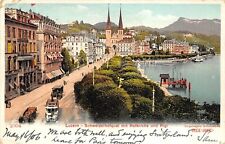 Lucerne Switzerland Luzern Suisse 1906 Postcard Schweizerhofquai mit Hofkiche picture