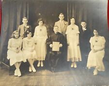 Religious Antique B/W Photo 1920’s Confirmation Class Photo Eastern PA 8 x 10 picture