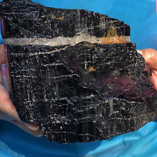6.4LB Natural black tourmaline quartz crystal rough mineral specimens healing picture