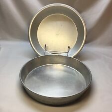 2 vintage Wear-Ever Aluminum #2713 Cake Pan & 2843 Pie Pan Made in USA picture