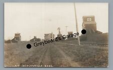 RPPC Railroad Station Depot Mill Elevator MORGANVILLE KS Real Photo Postcard picture