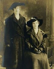Two Women Hat Coat Stand Chair Gloves RPPC Photo Postcard picture
