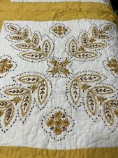 Vintage Stunning Hand Sewn Cross Stitched Quilt,  90 X 70, Mint Condition picture