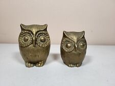 Lot of 2 Brass Owl Figures picture