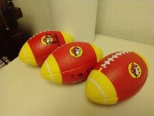 (3) Buc-ee's Miniature Foam Football - Red Yellow - Brand New - Logo 8/2/23. picture