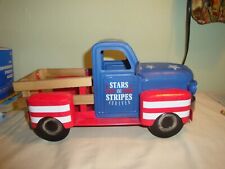 Patriotic Old Time Metal Truck-Plant-Candle-Candy Holder-12 x 6 1/2-4th of July picture