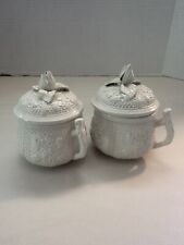 Vintage italian Creme Pots, Porcelain Set of 2 picture